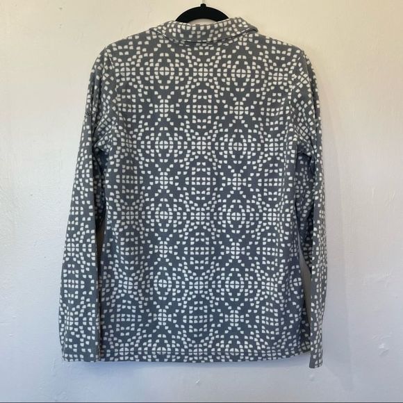 Columbia Gray & White with Pink Detail Ling Sleeve Fleece Three Quarter Zip Up - Picture 2 of 7